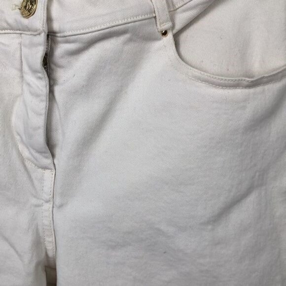 St John Sport Jean Creamy Ankle Length Flare/Boot Leg Zip Fly Classic Denim - Picture 8 of 13